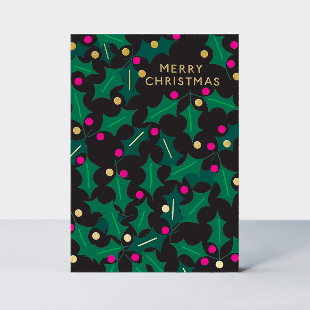Christmas Card - Merry Christmas/Festive Holly