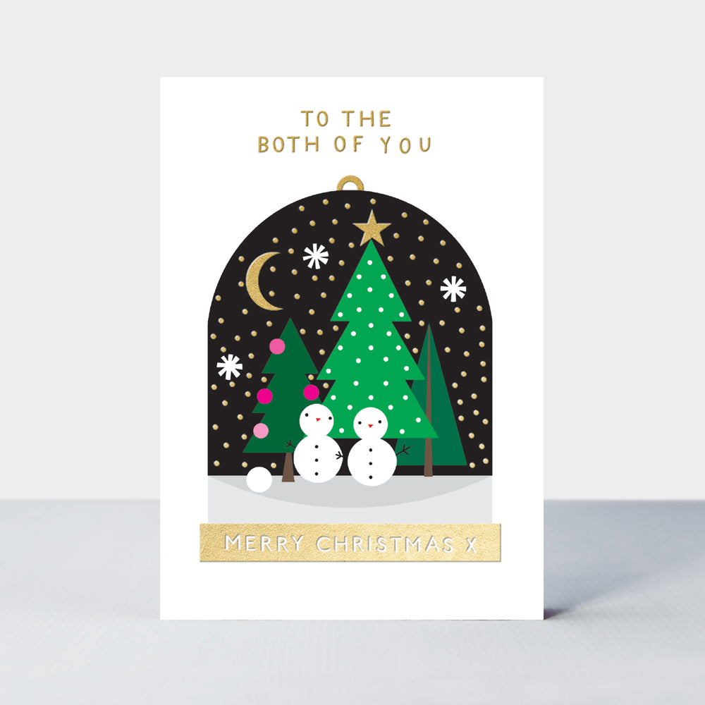Christmas Card - Both Of You/Snow Globe -Evergreen