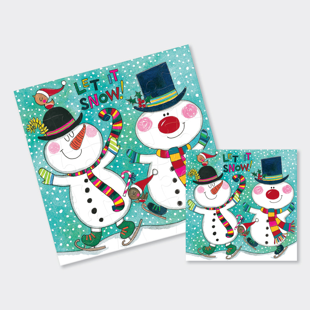 Christmas Jigsaw Cards - Snowmen