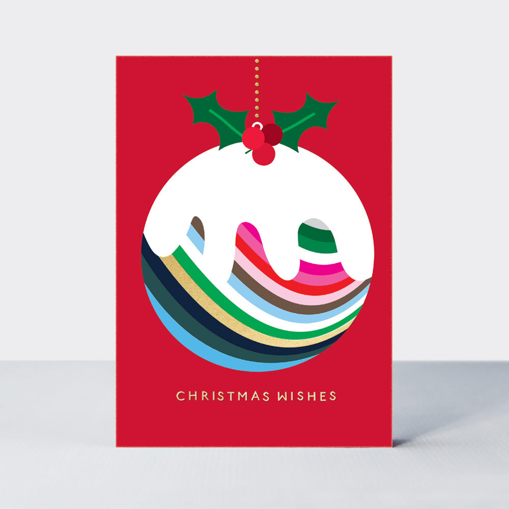 Joy - Christmas Wishes/Stripy Figgy Pudding Christmas Card