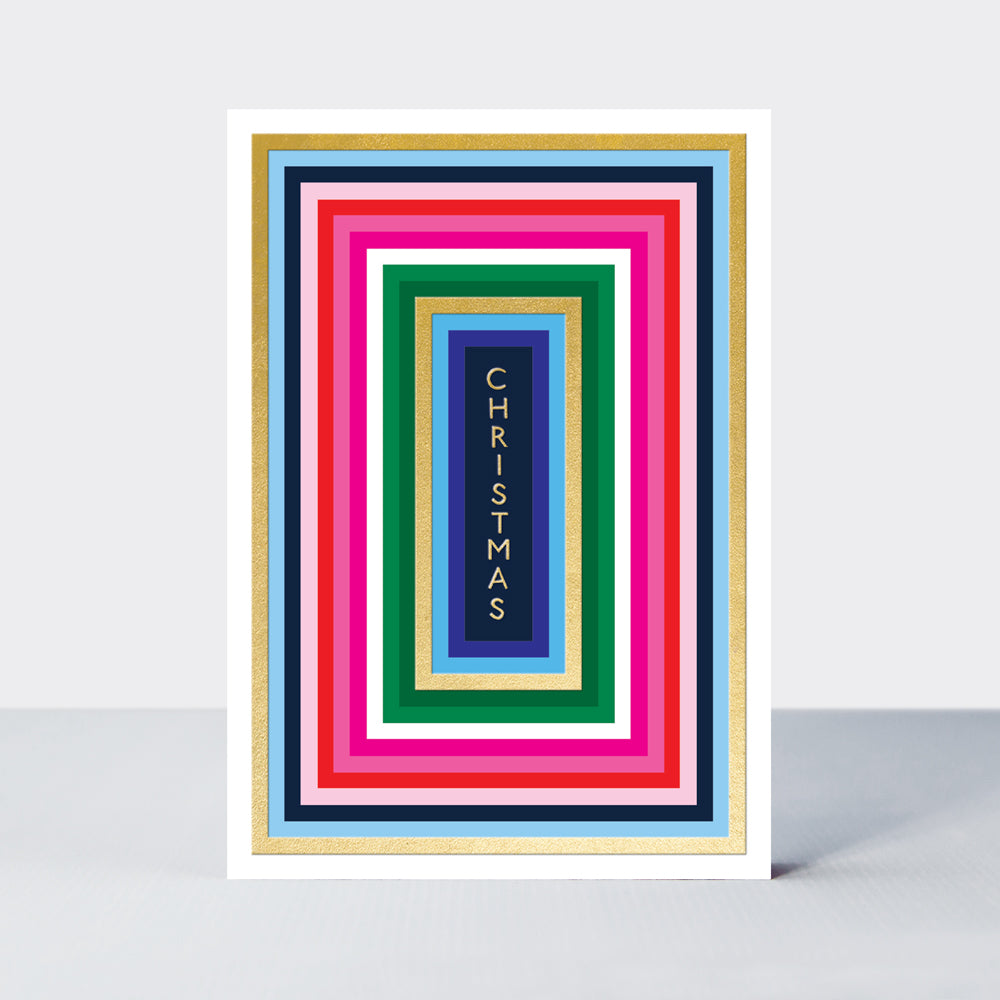 Joy - Christmas/Colourful Stripes Christmas Card