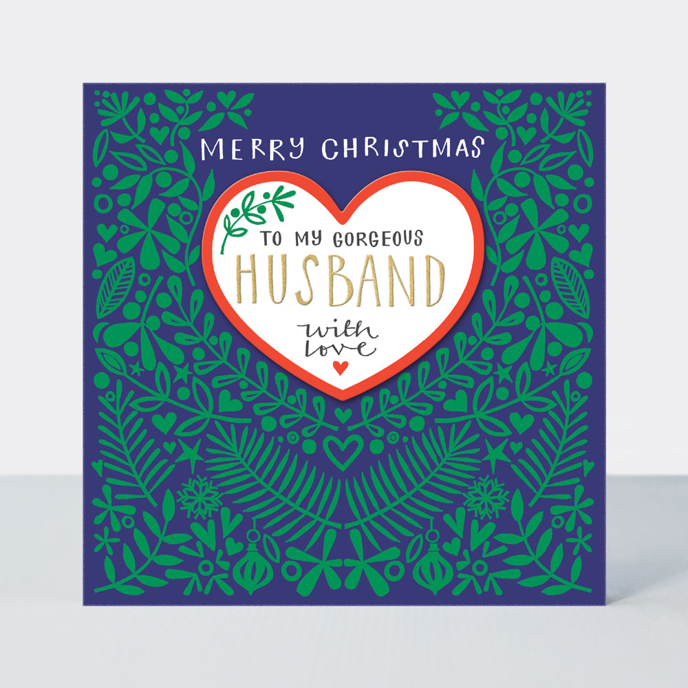 Juniper - Gorgeous Husband/Heart Christmas Card