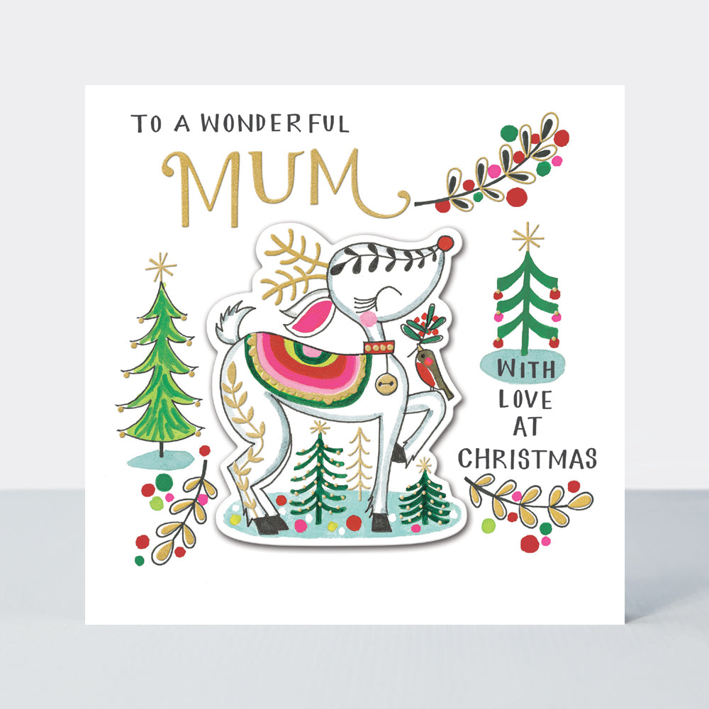 Juniper - Wonderful Mum/Reindeer Christmas Card