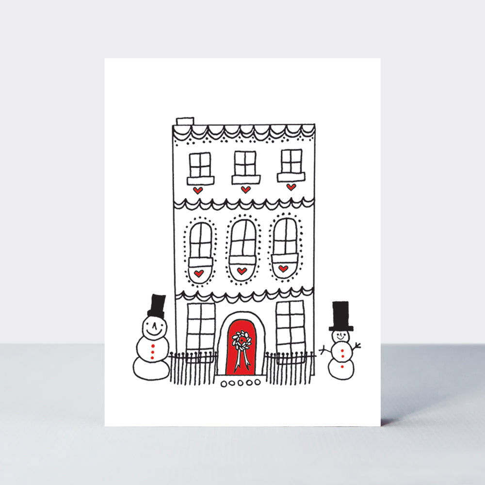 Mini Christmas Card Box - Contemporary Red & White Festive Designs - Set of 20