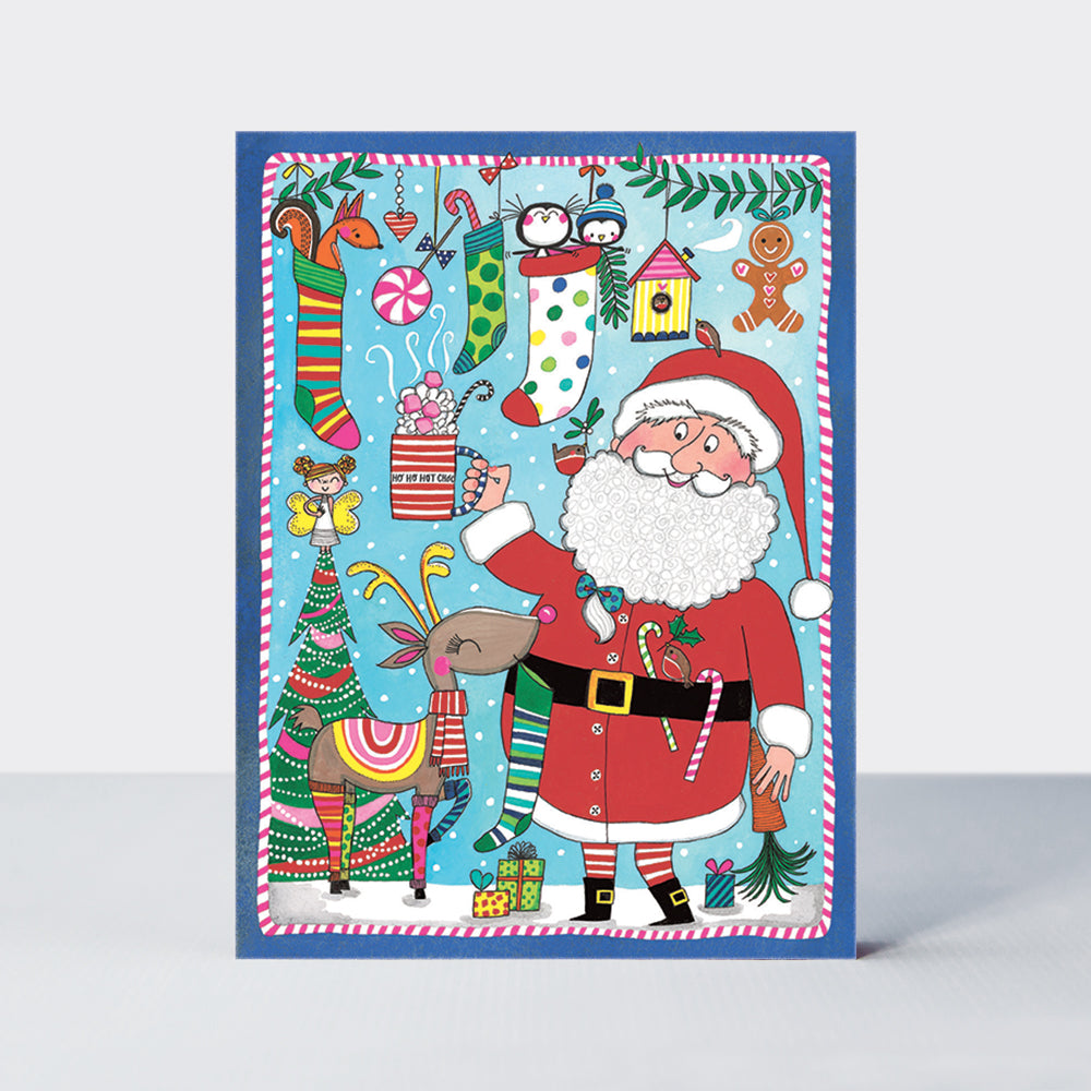 Mini Christmas Cards - Box Set of 20 - Colourful Santa & Snowman Designs