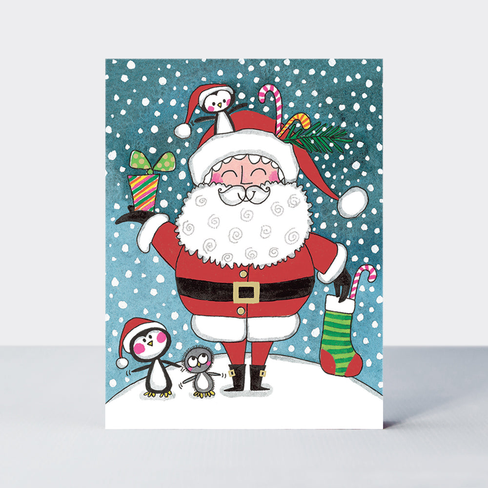 Mini Christmas Cards - Box Set of 20 - Colourful Santa & Snowman Designs