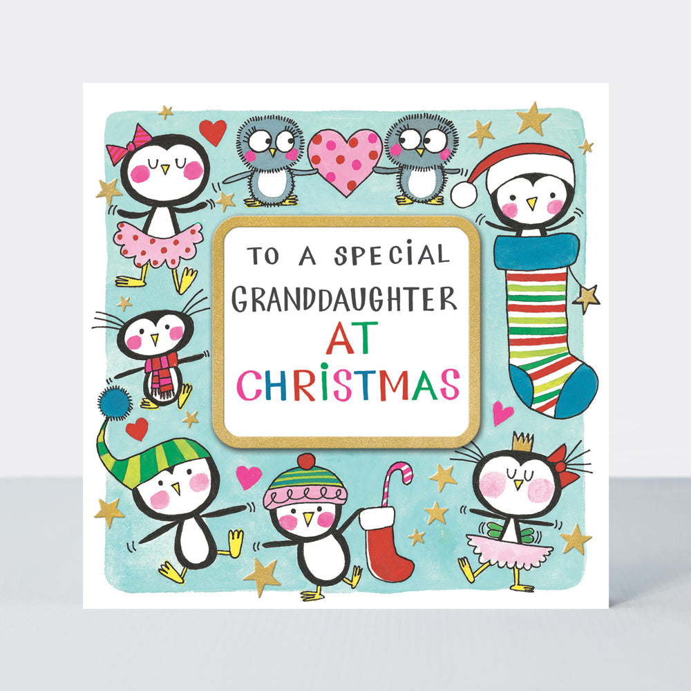 Christmas Card - Special Granddaughter - Penguins