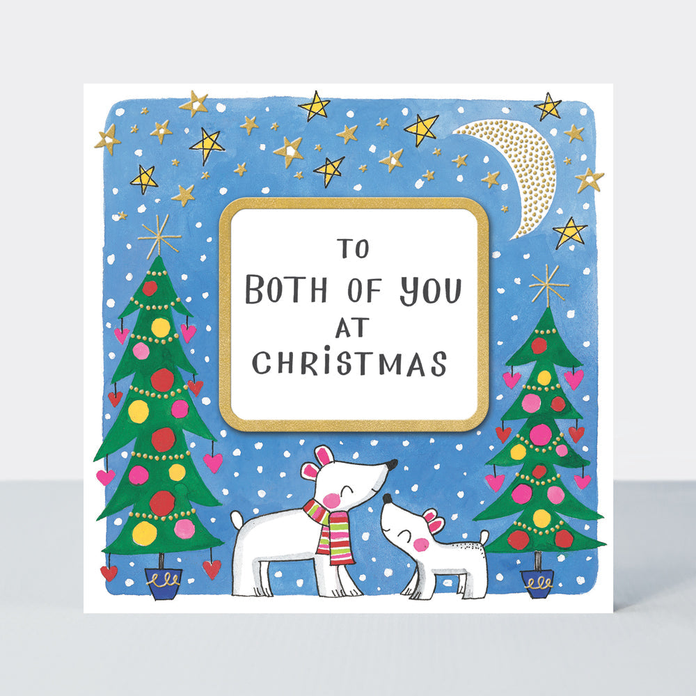 Christmas Card - Both of You - Polar Bears & Trees