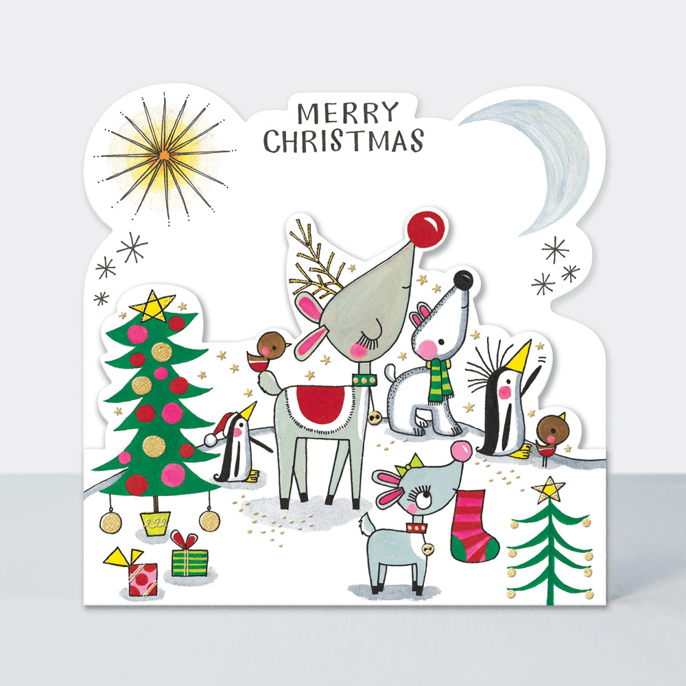 Christmas Card Side by Side - Merry Christmas/Animals