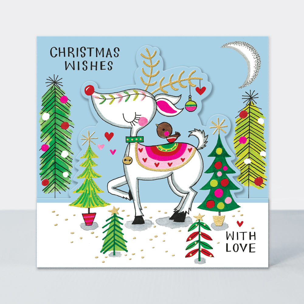 Christmas Card Side by Side - Christmas Wishes/Reindeer