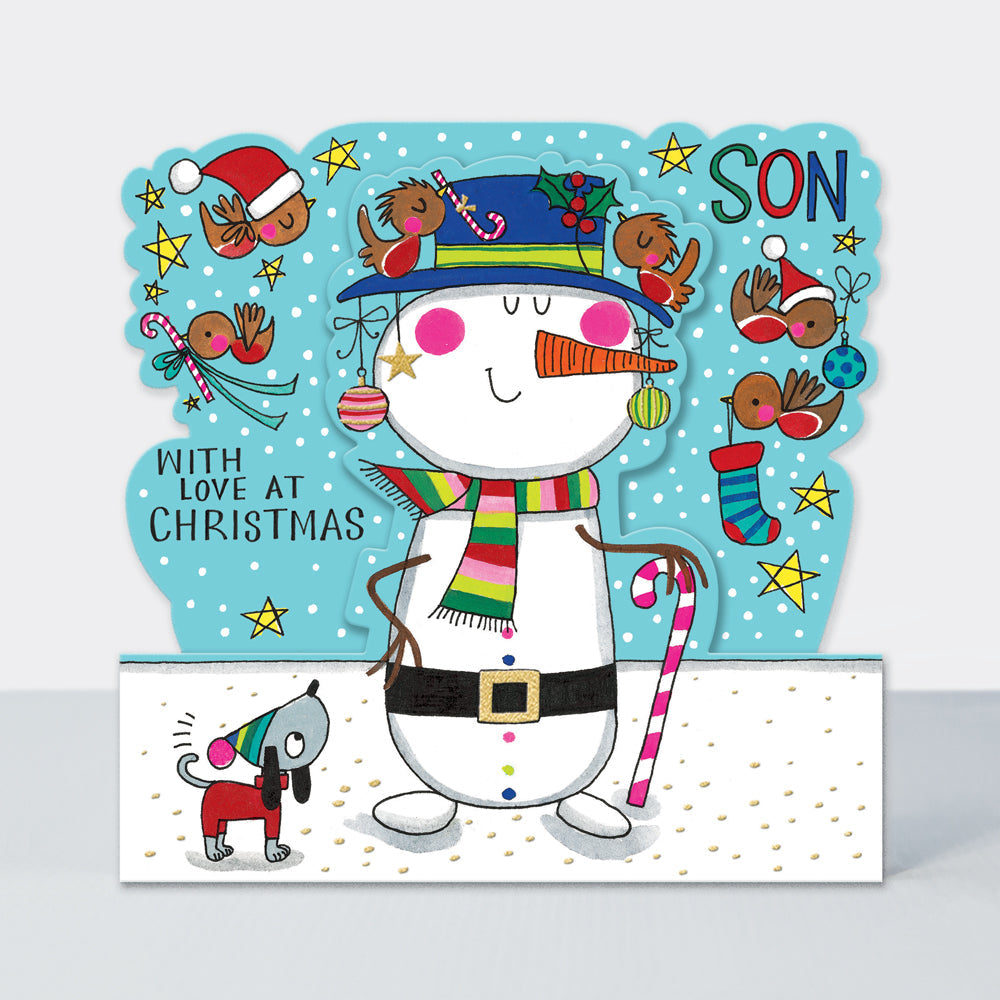 Christmas Card Side by Side - Son/Snowman