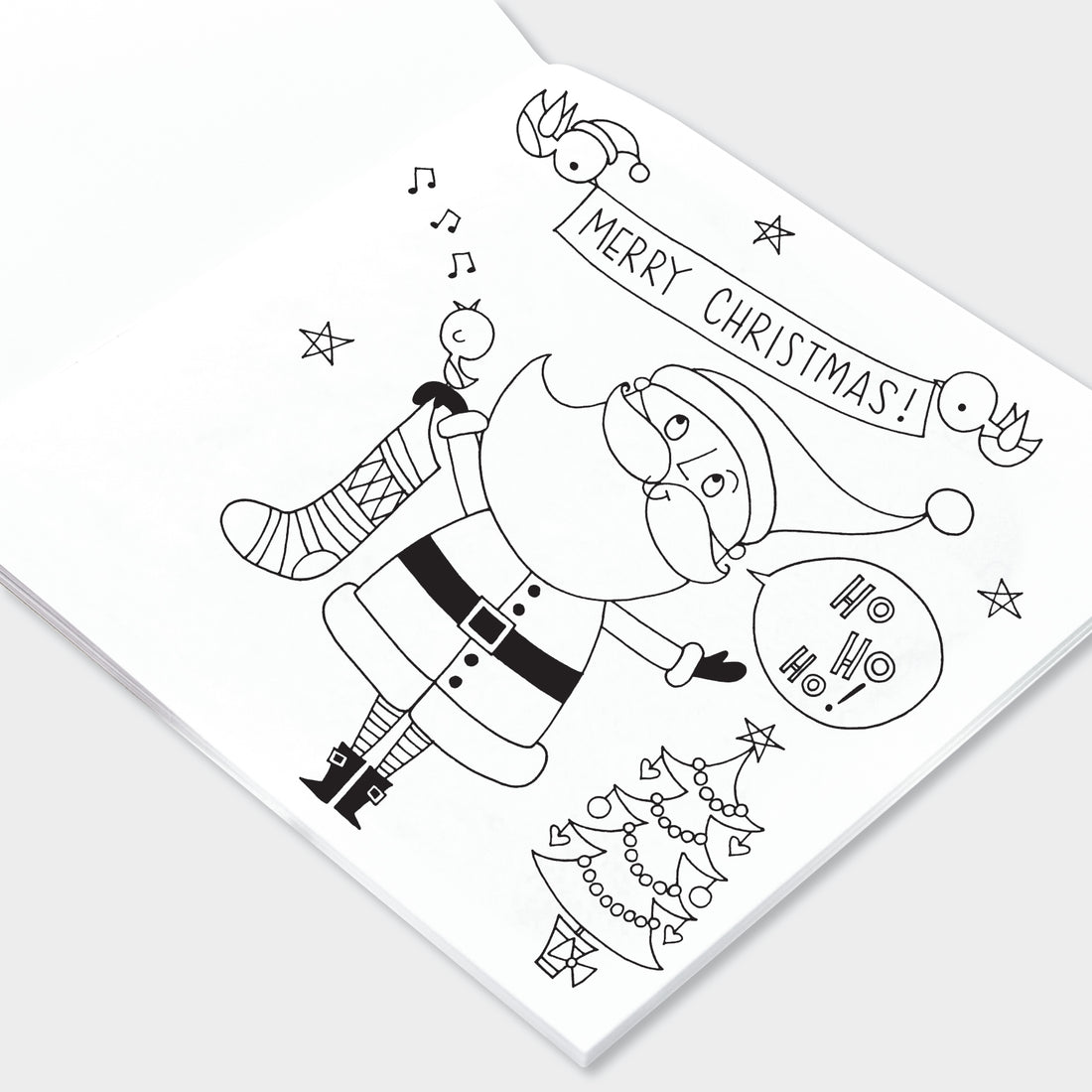 Christmas Santa Scene Colouring Book