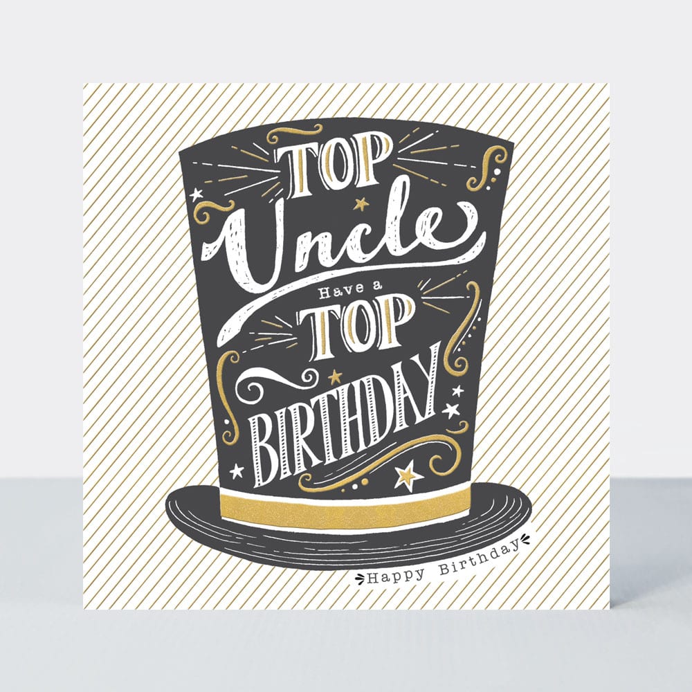 Zebra Crossing - Uncle Birthday Top Hat  - Birthday Card