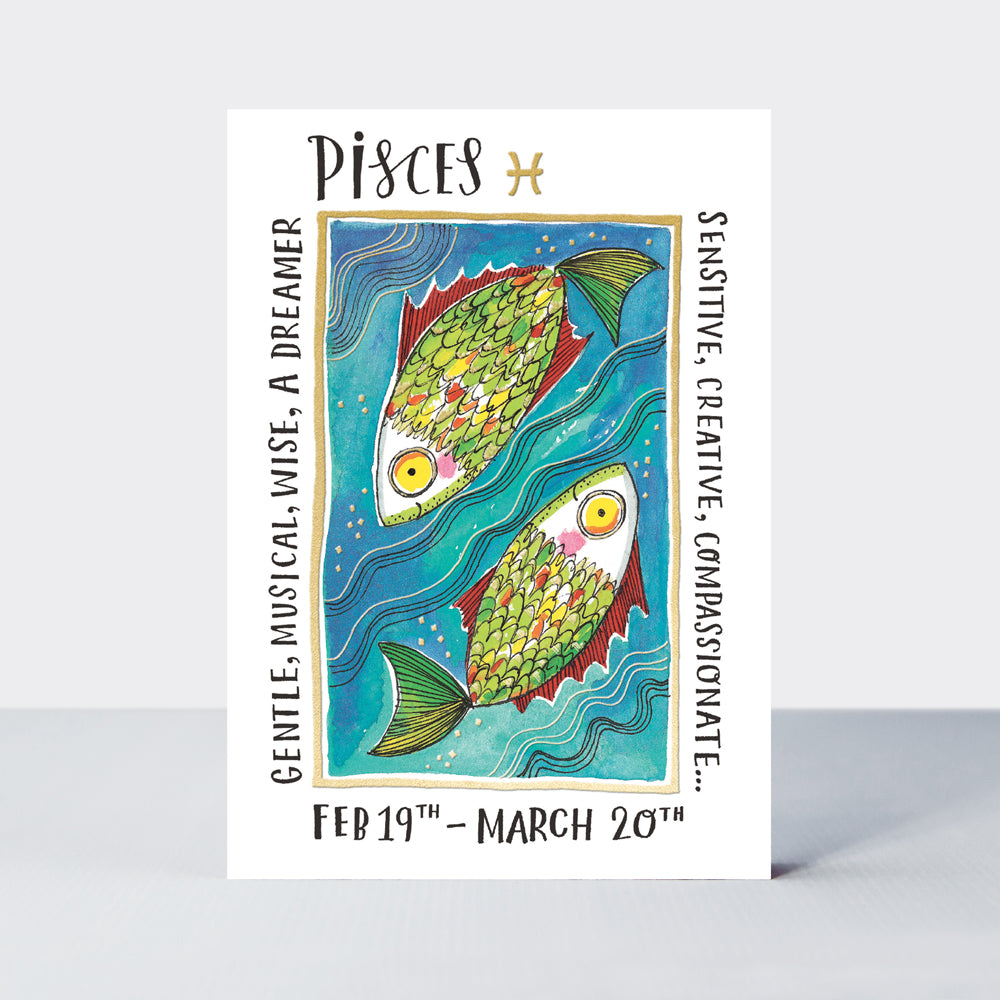 Pisces Birthday Card - Zodiac (February 19 - March 20)