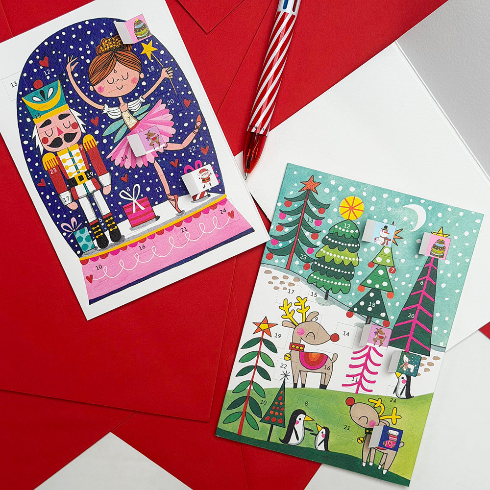 Advent Calendar Card - Christmas Tree/Reindeer/Penguins