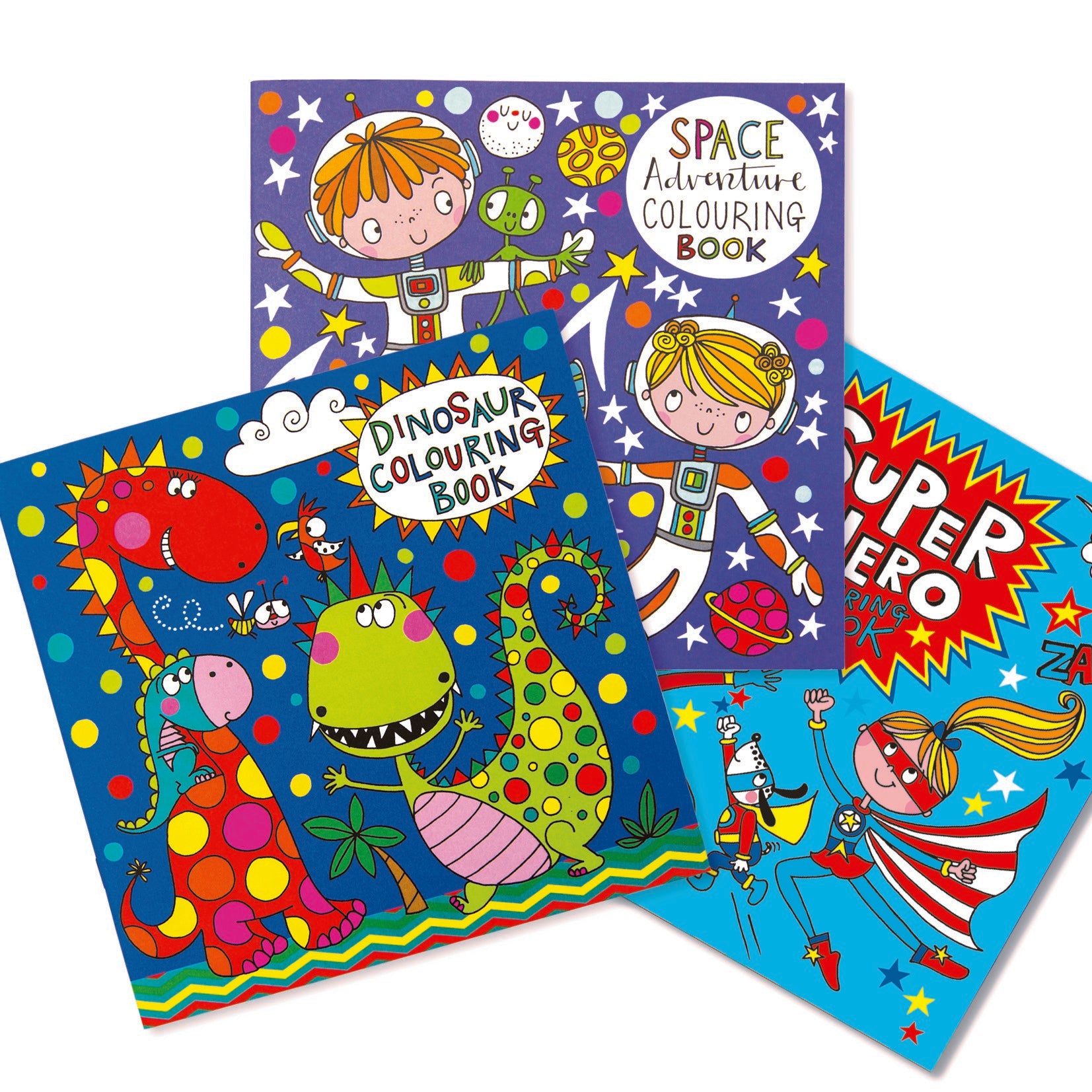 Dinosaurs, Space & Superheroes Colouring Book Set of 3