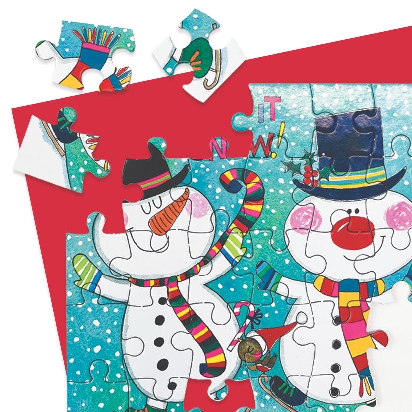 Christmas Jigsaw Cards - Snowmen