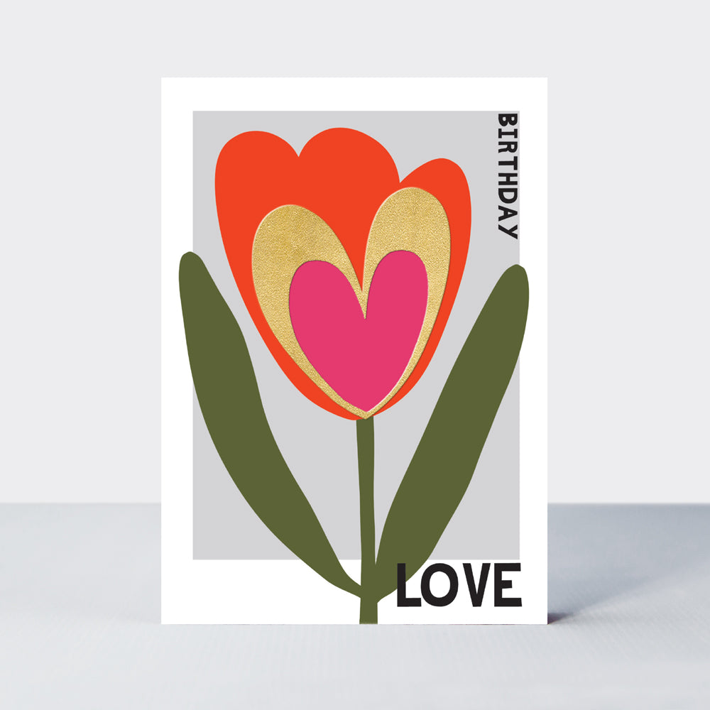 Belle - Birthday Love Tulip Heart  - Birthday Card