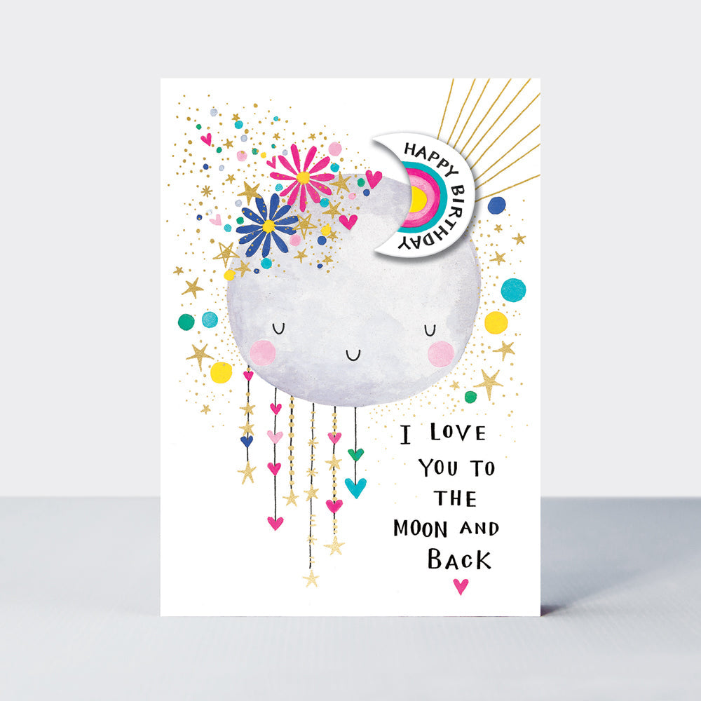 Bewitched - I Love You to the Moon and Back - Birthday Card