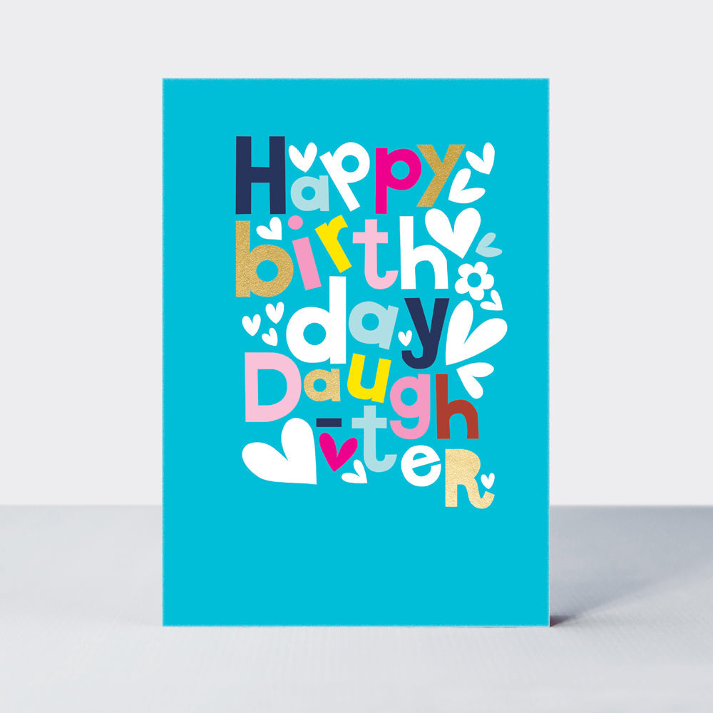 Checkmate - Daughter Birthday Teal Words - Birthday Card
