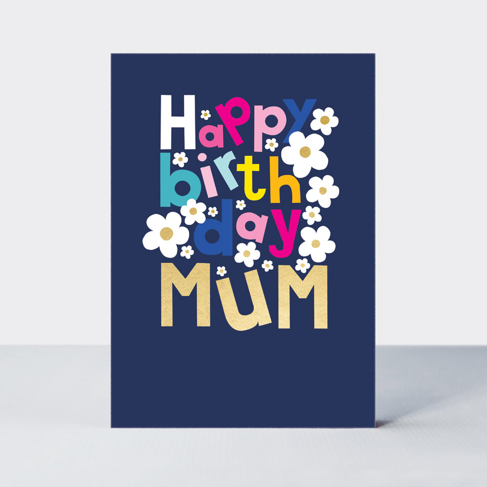 Checkmate - Mum Birthday Navy Floral - Birthday Card
