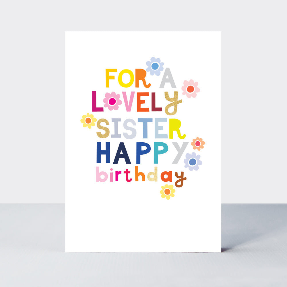 Checkmate - Sister Birthday Floral Words  - Birthday Card