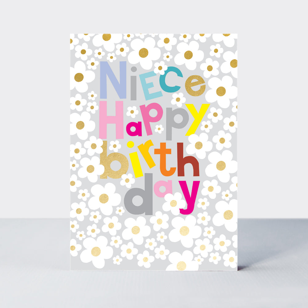 Checkmate - Niece Birthday Floral Daisies  - Birthday Card
