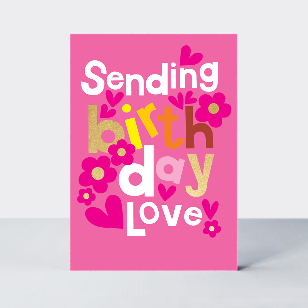 Checkmate - Sending Birthday Love Pink Hearts - Birthday Card