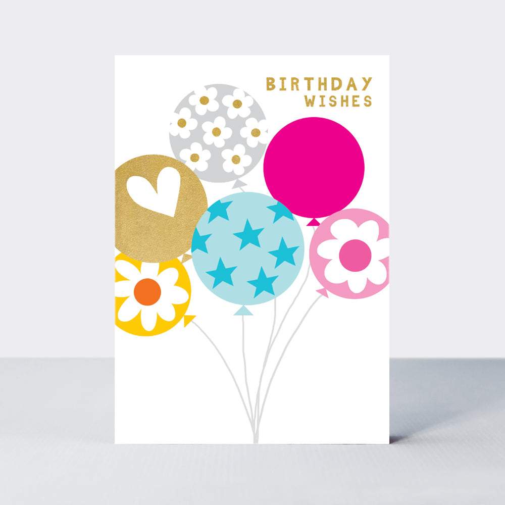 Checkmate - Birthday Balloons, Love Hearts, Stars & Flowers - Birthday Card