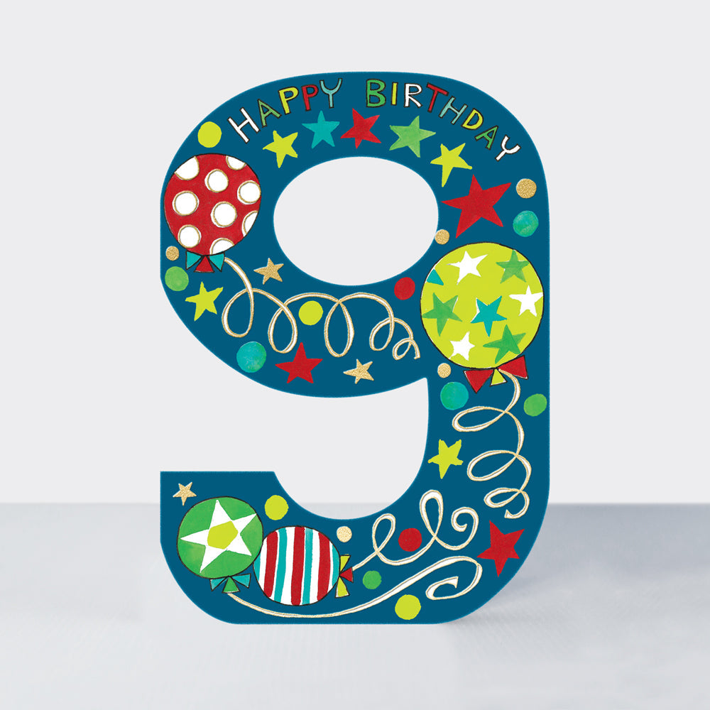 Cookie Cutters - Age 9 Balloons - Birthday Card