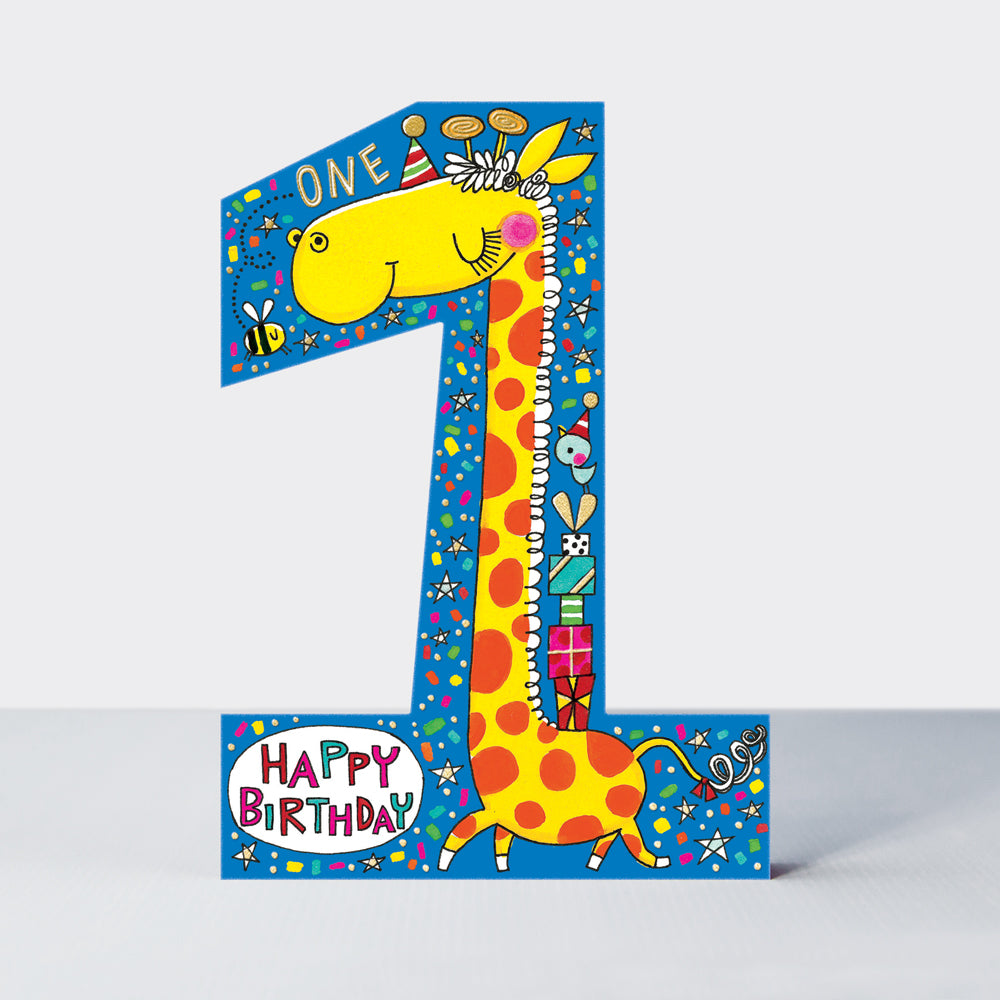 Cookie Cutters - Age 1 Giraffe - Birthday Card