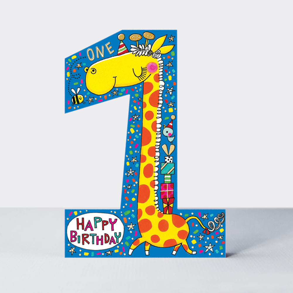 Cookie Cutters - Age 1 Giraffe  - Birthday Card