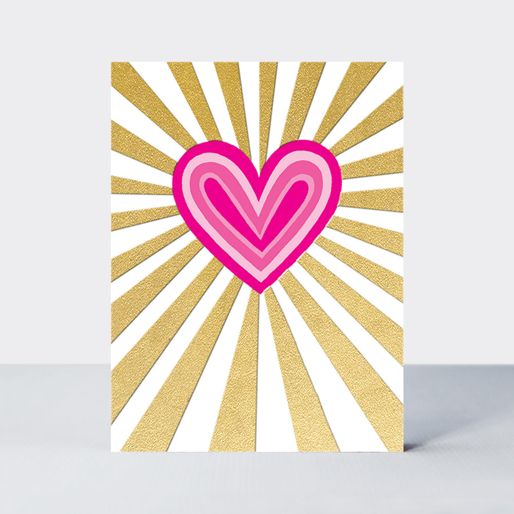 Foiled Pack of notecards - Neon heart/blank