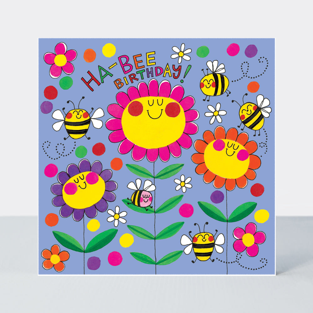 Jigsaw card - Ha-Bee Birthday - Bees & Flowers - Birthday Card