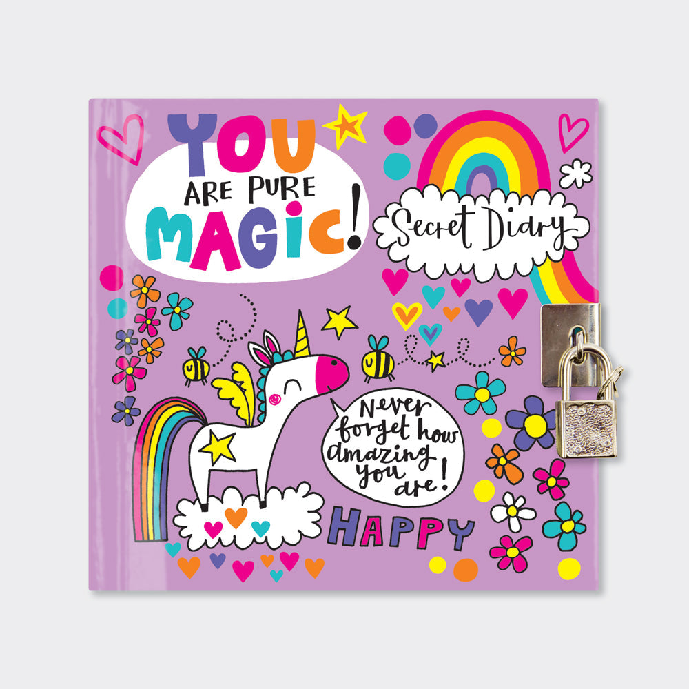 Lockable Secret Diary - You Are Pure Magic - Unicorn