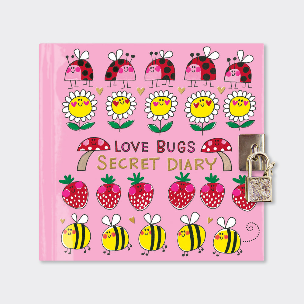Lockable Secret Diary - Love Bugs (Ladybirds)