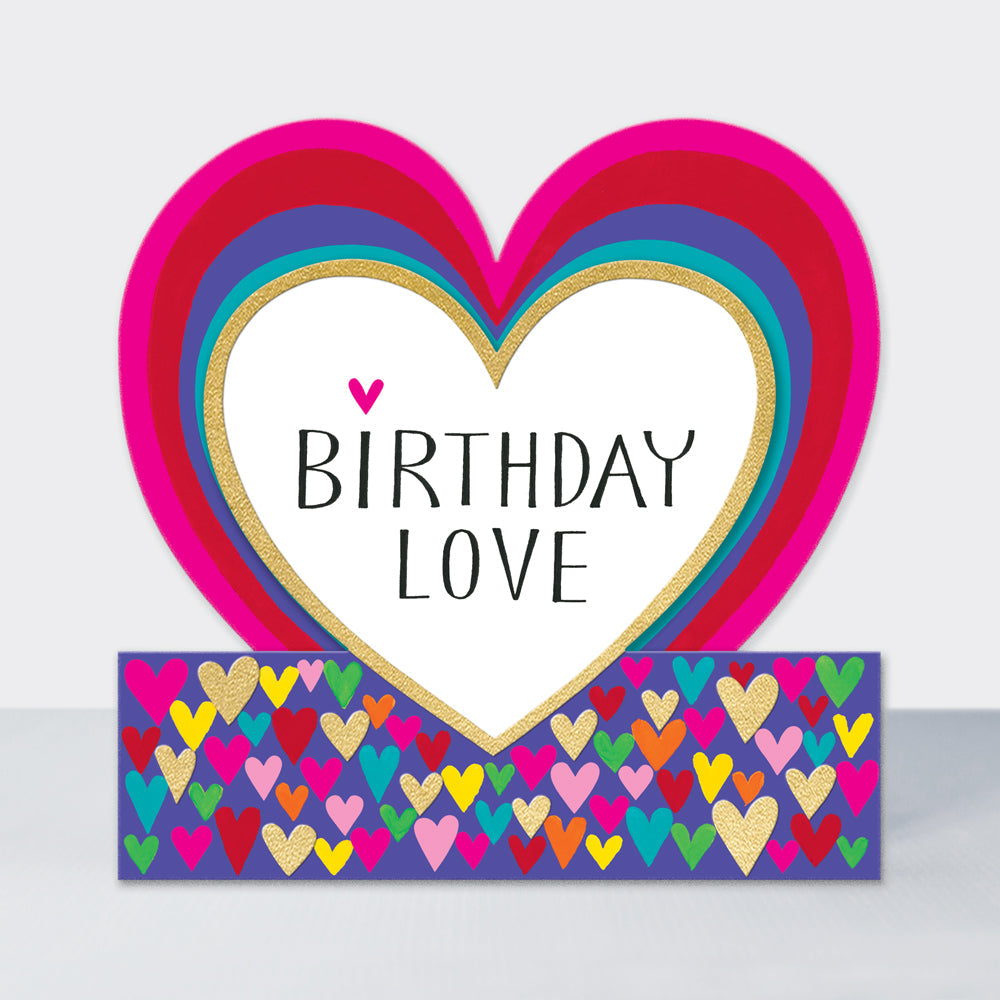 Side by Side - Birthday Love Hearts  - Birthday Card