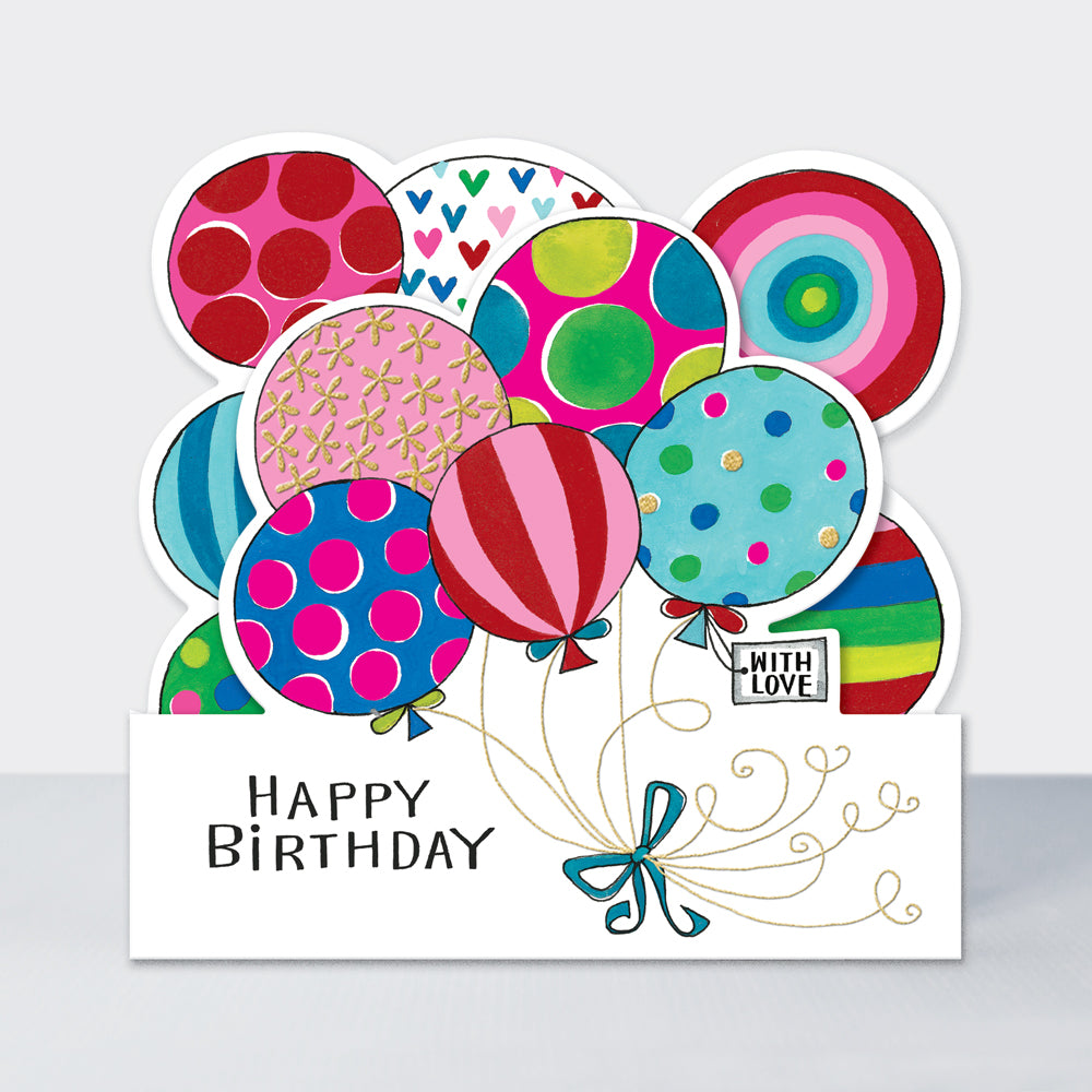 Side by Side - Happy Birthday Bunch of Balloons - Birthday Card