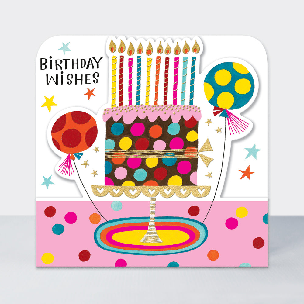 Side by Side - Birthday Wishes Cake &amp; Balloons  - Birthday Card
