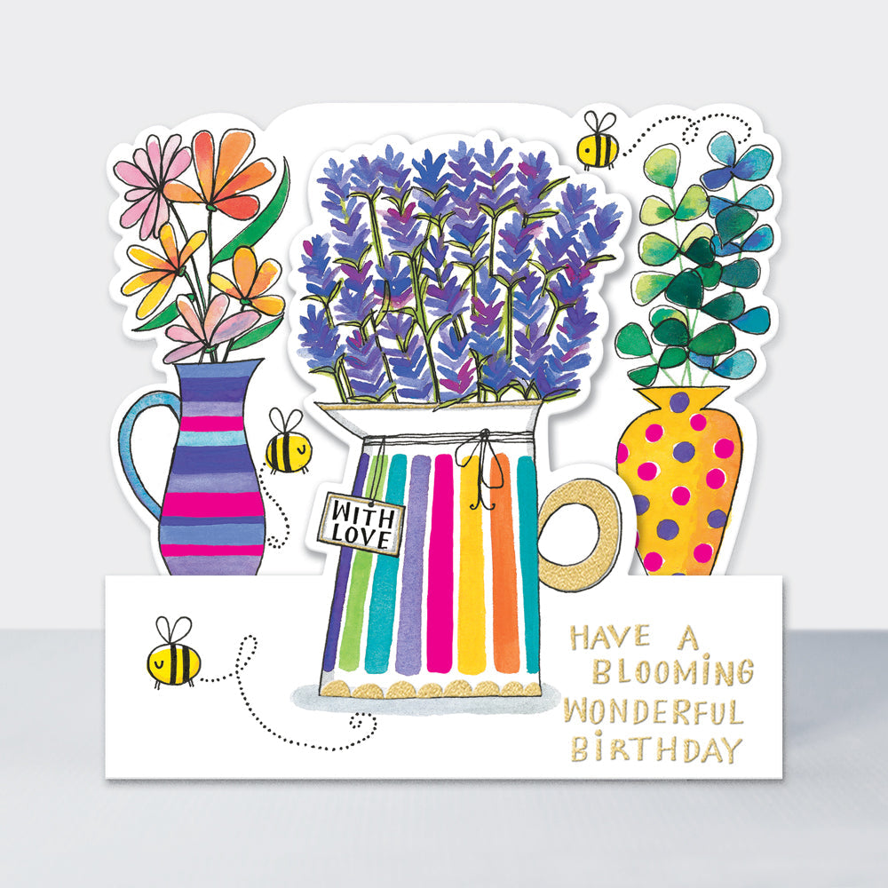 Side by Side - Have A Blooming Wonderful Birthday Lavender Vase  - Birthday Card