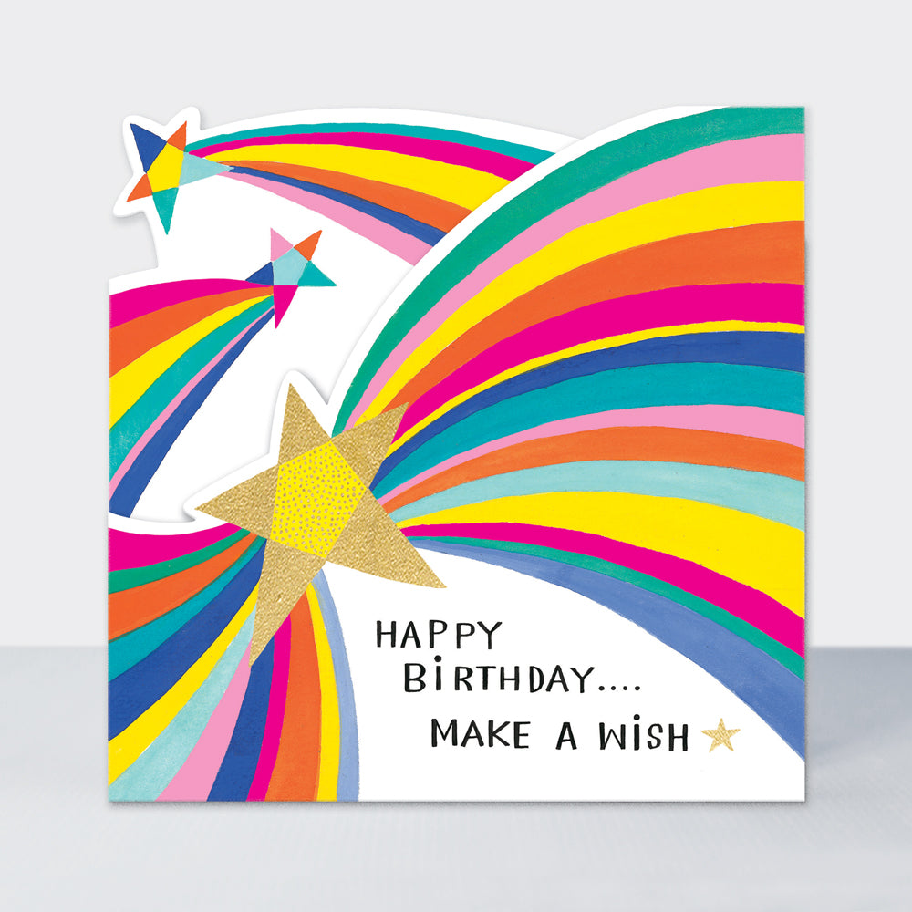 Side by Side - Make A Wish Birthday Stars &amp; Rainbows  - Birthday Card