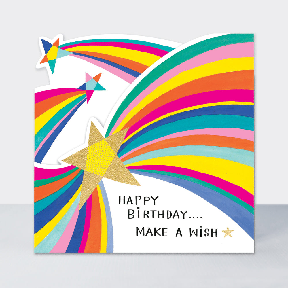 Side by Side - Make A Wish Birthday Stars & Rainbows - Birthday Card