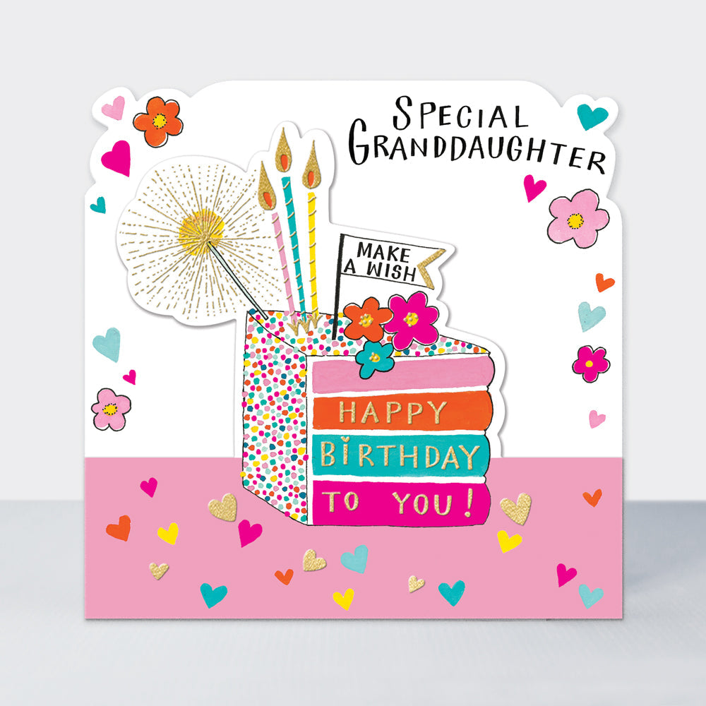 Side by Side - Special Granddaughter Birthday Cake Sparkler - Birthday Card