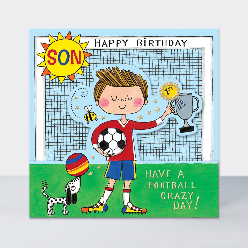 Side by Side - Happy Birthday Son Have A Football Crazy Day - Birthday Card
