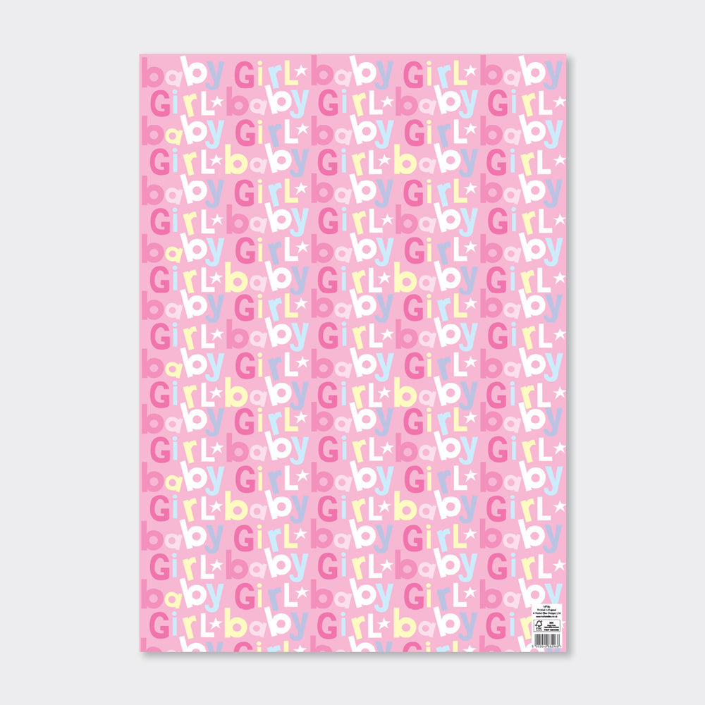 Gift Wrap Sheet - Pink Baby Girl