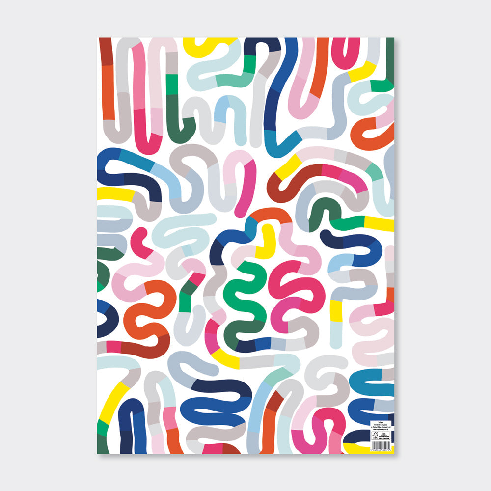 Gift Wrap Sheet - Colourful Wiggle