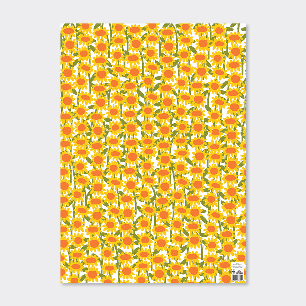 Gift Wrap Sheet - Yellow Sunflowers