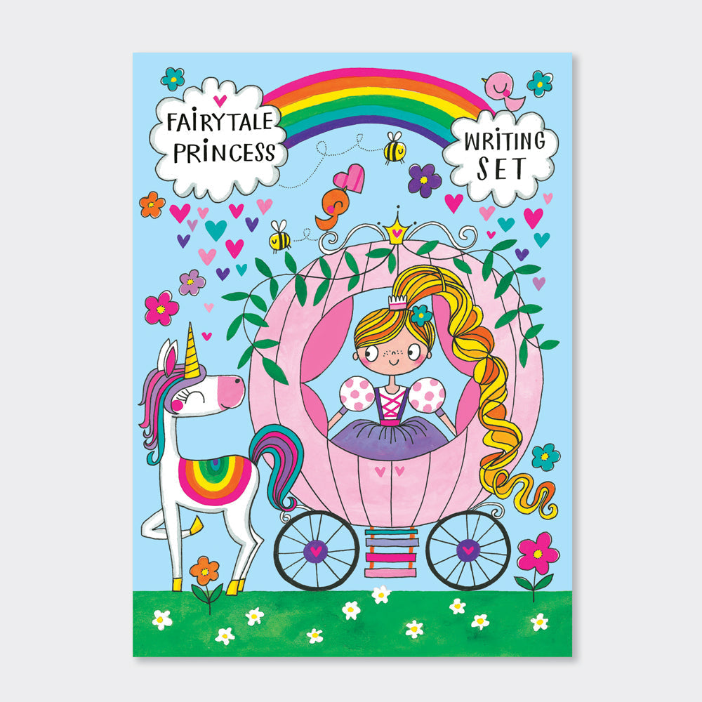 Writing Set blue and pink Fairy Tale Princess with envelopes and stickers