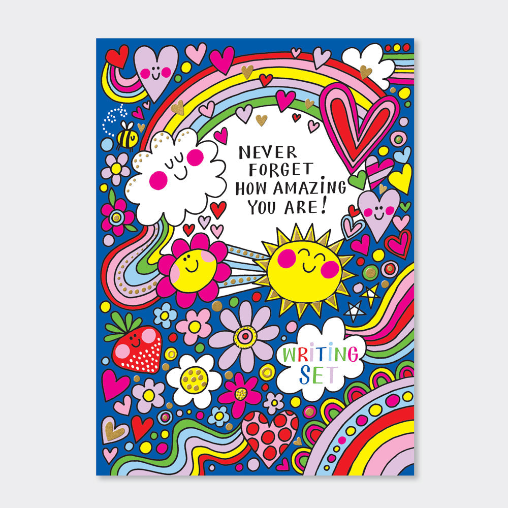 Writing Set purple 'Never forget how amazing you are!' with envelopes and stickers