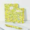 A6 Perfect Bound Notebook - Yellow Floral/Little Notes